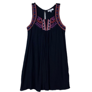 Bailey Blue Boho Black Embroidered Red White Blue Tunic Tank Top Size L‎